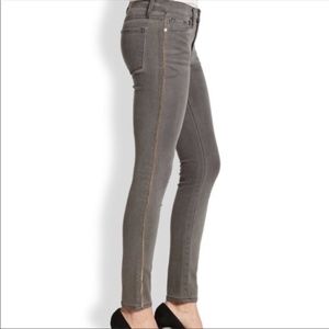 Frame Denim Gray Zipper Trimmed Skinny Jean size 27